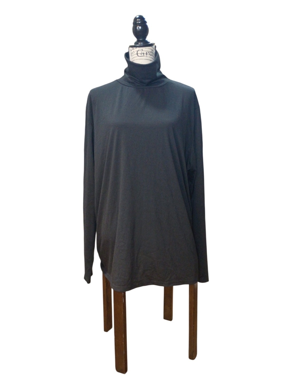 #1221 Women's Black Turtleneck Long-Sleeve Top